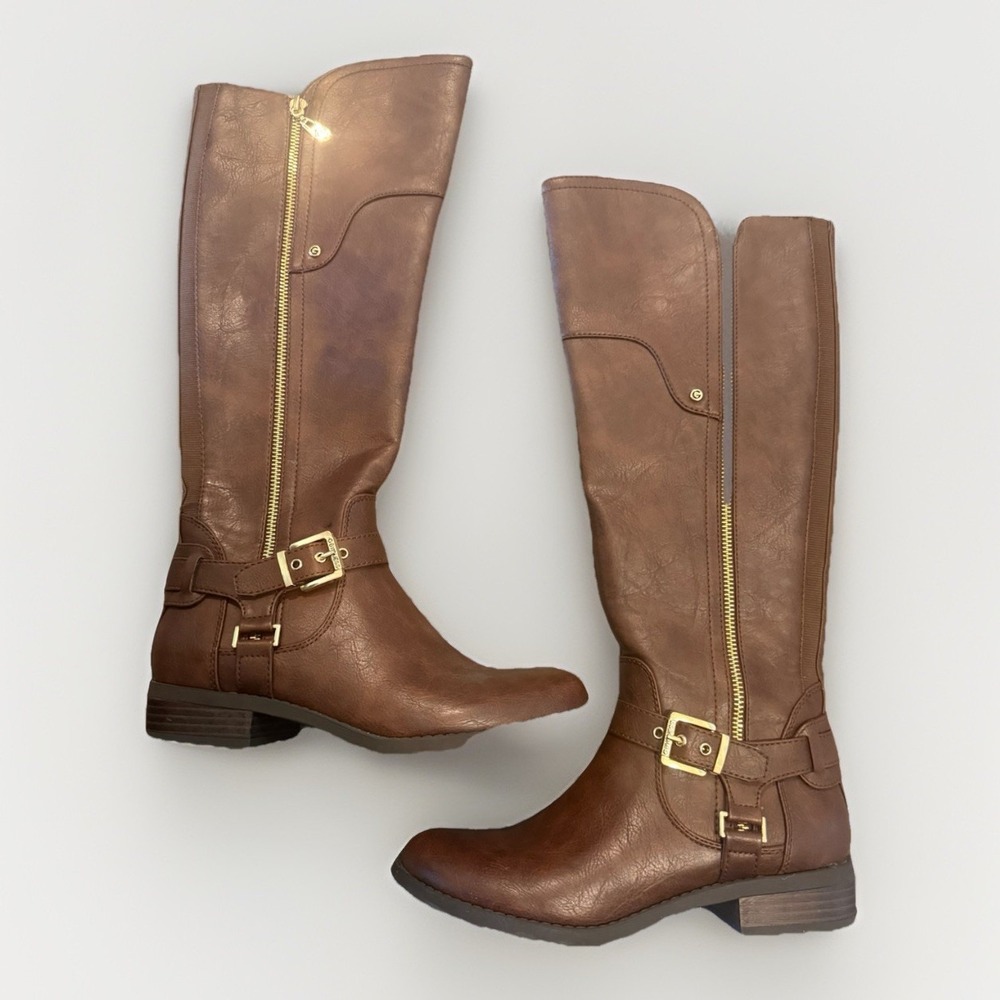 G BY GUESS WOMEN'S DARK BROWN RIDING BOOTS SHOES Size 7